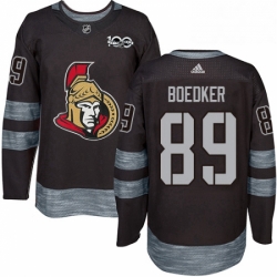 Mens Adidas Ottawa Senators 89 Mikkel Boedker Authentic Black 1917 2017 100th Anniversary NHL Jersey 