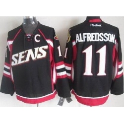 Ottawa Senators 11 Daniel Alfredsson Black NHL Jerseys