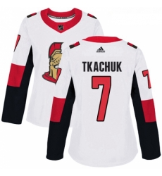 Womens Adidas Ottawa Senators 7 Brady Tkachuk Authentic White Away NHL Jersey 