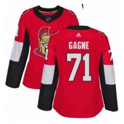 Womens Adidas Ottawa Senators 71 Gabriel Gagne Authentic Red Home NHL Jersey 