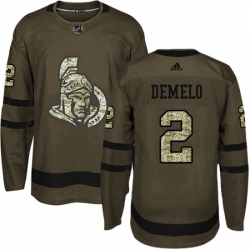 Youth Adidas Ottawa Senators 2 Dylan DeMelo Authentic Green Salute to Service NHL Jersey 