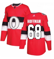 Youth Adidas Ottawa Senators 68 Mike Hoffman Authentic Red 2017 100 Classic NHL Jersey 