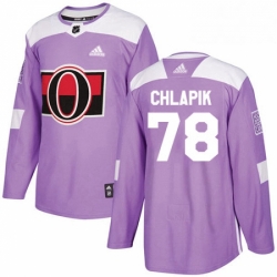 Youth Adidas Ottawa Senators 78 Filip Chlapik Authentic Purple Fights Cancer Practice NHL Jersey 