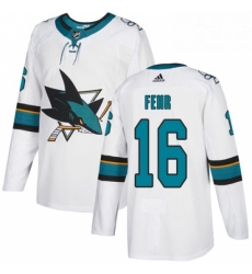 Mens Adidas San Jose Sharks 16 Eric Fehr Authentic White Away NHL Jersey 