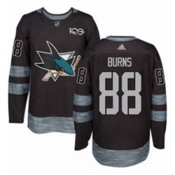 Mens Adidas San Jose Sharks 88 Brent Burns Authentic Black 1917 2017 100th Anniversary NHL Jersey 