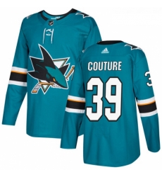 Youth Adidas San Jose Sharks 39 Logan Couture Authentic Teal Green Home NHL Jersey 