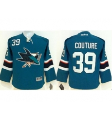 Youth San Jose Sharks #39 Logan Couture Green Stitched NHL Jersey