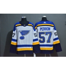 Men St.Louis Blues 57 David Perron White Adidas Jersey