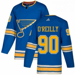 Mens Adidas St Louis Blues 90 Ryan OReilly Blue Alternate Authentic Stitched NHL Jerse