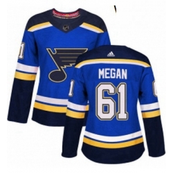 Womens Adidas St Louis Blues 61 Wade Megan Premier Royal Blue Home NHL Jersey 