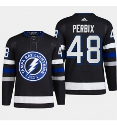 Men Tampa Bay Lightning 48 Nick Perbix Black Alternate Premier Breakaway Stitched Jersey