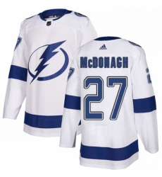 Mens Adidas Tampa Bay Lightning 27 Ryan McDonagh Authentic White Away NHL Jersey 