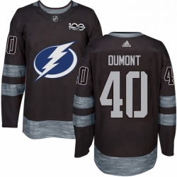 Mens Adidas Tampa Bay Lightning 40 Gabriel Dumont Authentic Black 1917 2017 100th Anniversary NHL Jersey 