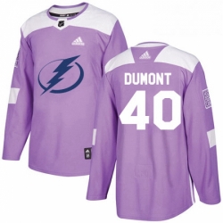 Mens Adidas Tampa Bay Lightning 40 Gabriel Dumont Authentic Purple Fights Cancer Practice NHL Jersey 