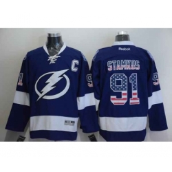 nhl jerseys tampa bay lightning #91 stamkos blue[national flag version][patch C]