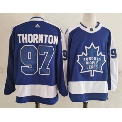 Men Toronto Maple Leafs 97 Joe Thornton Blue 2020 21 Reverse Retro Adidas Jersey