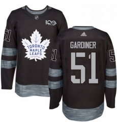 Mens Adidas Toronto Maple Leafs 51 Jake Gardiner Authentic Black 1917 2017 100th Anniversary NHL Jersey 