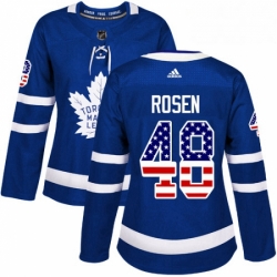 Womens Adidas Toronto Maple Leafs 48 Calle Rosen Authentic Royal Blue USA Flag Fashion NHL Jersey 