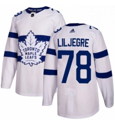 Youth Adidas Toronto Maple Leafs 78 Timothy Liljegren Authentic White 2018 Stadium Series NHL Jersey 