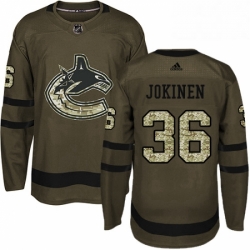 Mens Adidas Vancouver Canucks 36 Jussi Jokinen Authentic Green Salute to Service NHL JerseyMens Adidas Vancouver Canucks 36 Jussi Jokinen Authentic Gr