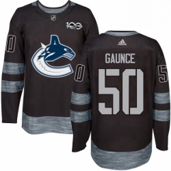 Mens Adidas Vancouver Canucks 50 Brendan Gaunce Premier Black 1917 2017 100th Anniversary NHL Jersey 