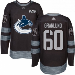 Mens Adidas Vancouver Canucks 60 Markus Granlund Premier Black 1917 2017 100th Anniversary NHL Jersey 