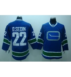 KIDS Vancouver Canucks 22 D.sedin blue 3rd Jersey