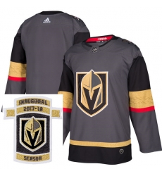 Adidas Golden Knights Blank Grey Home Authentic Stitched NHL Inaugural Season Patch Jersey