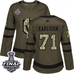 womens william karlsson vegas golden knights jersey green adidas 71 nhl 2018 stanley cup final authentic salute to service