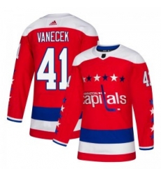 Men Washington Capitals 41 Vitek Vanecek Adidas Authentic Alternate Jersey   Red