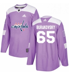 Mens Adidas Washington Capitals 65 Andre Burakovsky Authentic Purple Fights Cancer Practice NHL Jersey 