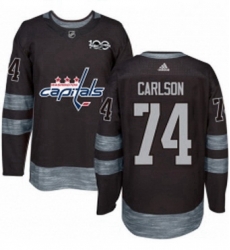 Mens Adidas Washington Capitals 74 John Carlson Premier Black 1917 2017 100th Anniversary NHL Jersey 