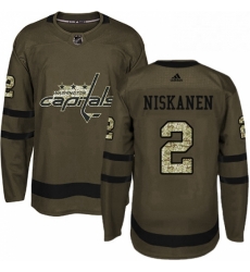 Youth Adidas Washington Capitals 2 Matt Niskanen Authentic Green Salute to Service NHL Jersey 