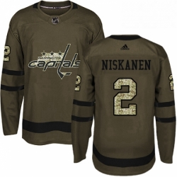 Youth Adidas Washington Capitals 2 Matt Niskanen Authentic Green Salute to Service NHL Jersey 