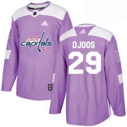 Youth Adidas Washington Capitals 29 Christian Djoos Authentic Purple Fights Cancer Practice NHL Jersey 