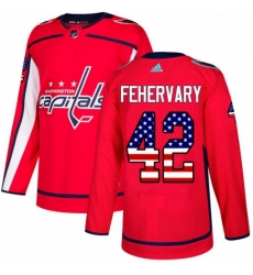 Youth Adidas Washington Capitals 42 Martin Fehervary Authentic Red USA Flag Fashion NHL Jersey 