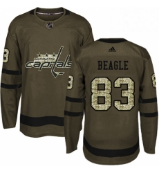 Youth Adidas Washington Capitals 83 Jay Beagle Premier Green Salute to Service NHL Jersey 