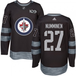 Jets #27 Teppo Numminen Black 1917 2017 100th Anniversary Stitched NHL Jersey