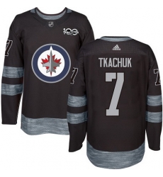 Jets #7 Keith Tkachuk Black 1917 2017 100th Anniversary Stitched NHL Jersey