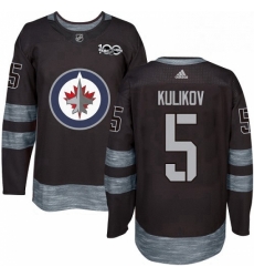 Mens Adidas Winnipeg Jets 5 Dmitry Kulikov Authentic Black 1917 2017 100th Anniversary NHL Jersey 