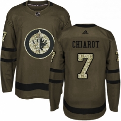 Mens Adidas Winnipeg Jets 7 Ben Chiarot Authentic Green Salute to Service NHL Jersey 