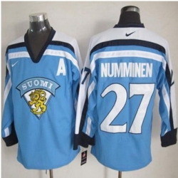 Winnipeg-Jets #27 Teppo Numminen Light Blue Nike Throwback Stitched NHL Jersey