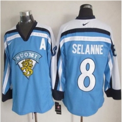 Winnipeg Jets #8 Teemu Selanne Light Blue Nike Throwback Stitched NHL Jersey