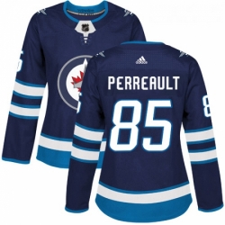 Womens Adidas Winnipeg Jets 85 Mathieu Perreault Authentic Navy Blue Home NHL Jersey 