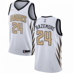 Mens Nike Atlanta Hawks 24 Kent Bazemore Swingman White NBA Jersey City Edition 