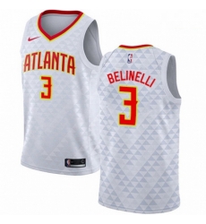 Mens Nike Atlanta Hawks 3 Marco Belinelli Swingman White NBA Jersey Association Edition 