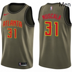 Mens Nike Atlanta Hawks 31 Mike Muscala Swingman Green Salute to Service NBA Jersey 