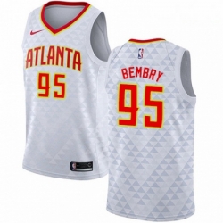 Mens Nike Atlanta Hawks 95 DeAndre Bembry Authentic White NBA Jersey Association Edition