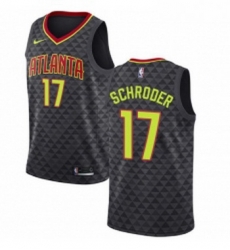 Womens Nike Atlanta Hawks 17 Dennis Schroder Swingman Black Road NBA Jersey Icon Edition 