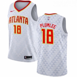 Womens Nike Atlanta Hawks 18 Miles Plumlee Authentic White NBA Jersey Association Edition 